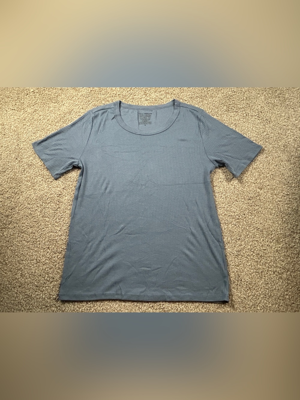 Lucky Brand Women’s Ribbed T-Shirt Short Sleeve Casual Tee Size XL